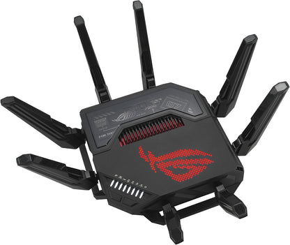 ASUS ROG Rapture WiFi 6E Gaming Router (GT-AXE16000) - Quad-Band, 6 GHz Ready, Dual 10G Ports, 2.5G WAN Port, AiMesh Support, Triple-Level Game Acceleration, Lifetime Internet Security, Instant Guard - PuriLite