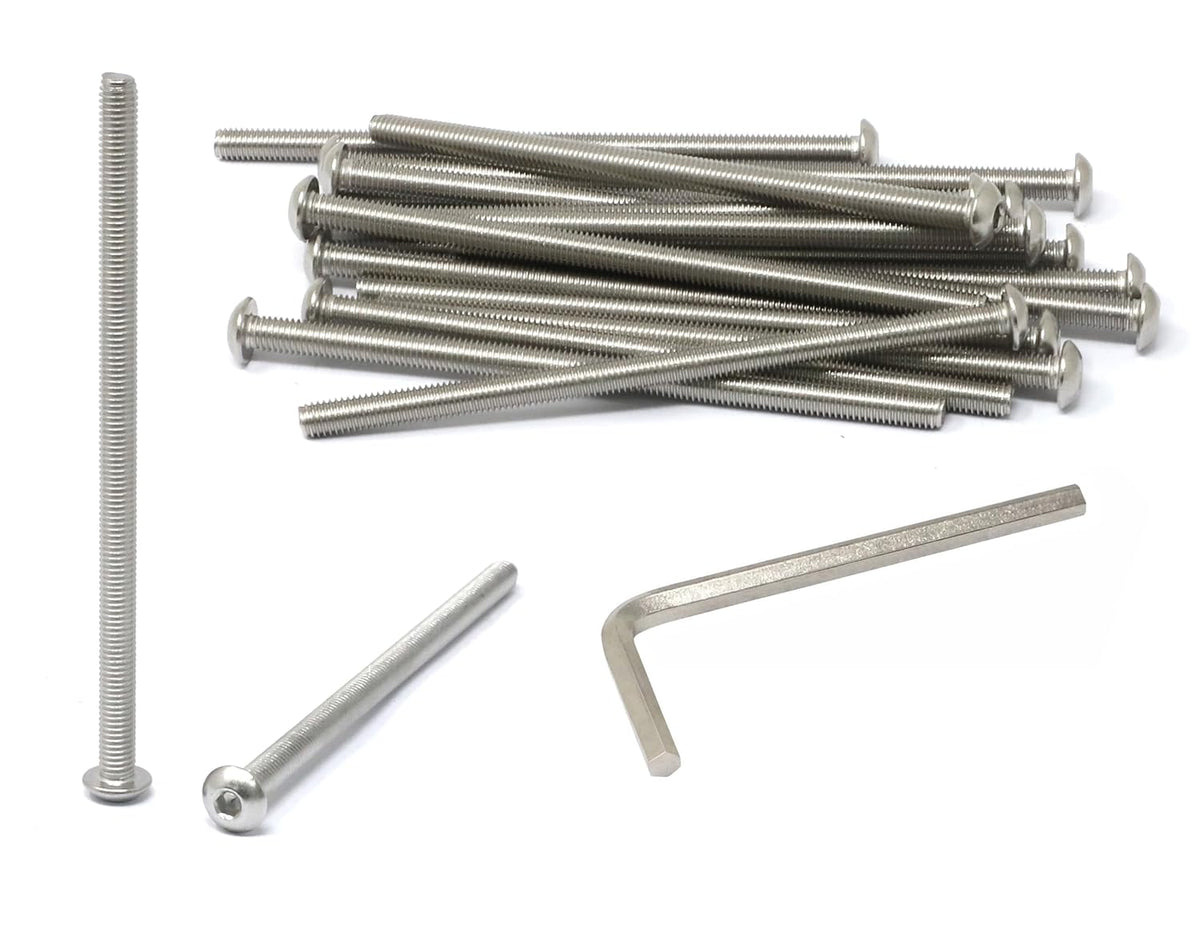 iexcell 50 Pcs M6 x 20mm Thread Pitch 1 mm Stainless Steel 304 Hex Socket Button Head Cap Screws Bolts Kit - PuriLite