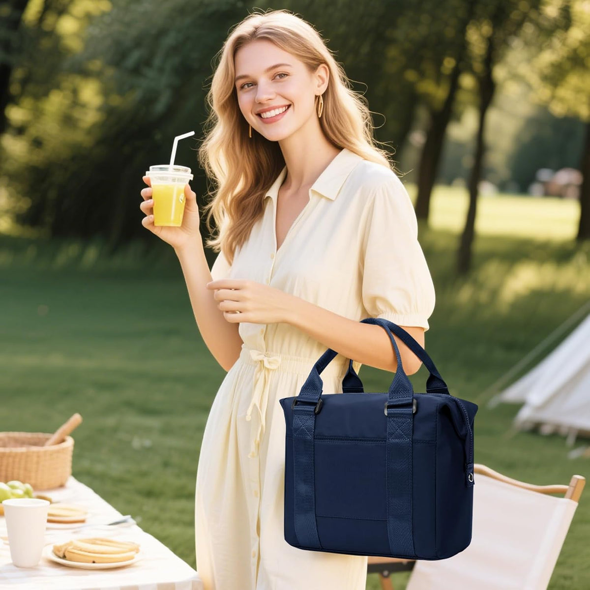 Lunch Bag Insulated Lunch Box Leakproof Lunch Tote Bags for Women Men,Portable Thermal Cooler Bag Lunch Containers with Shoulder Strap for Work, Family, Picnic, School, Outdoor,BBQ C2-Pinkpurple - PuriLite