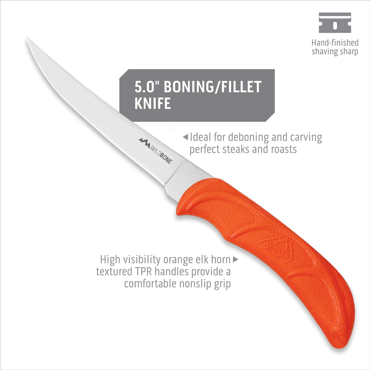 Outdoor Edge Cutlery Corp Wild-Lite Knife, Orange - PuriLite