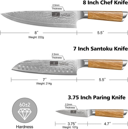 HOSHANHO Damascus Fillet Knife 7 Inch, Professional VG-10 Super Steel Boning Knife, Ultra Sharp Fish Knife with Ergonomic Handle - PuriLite