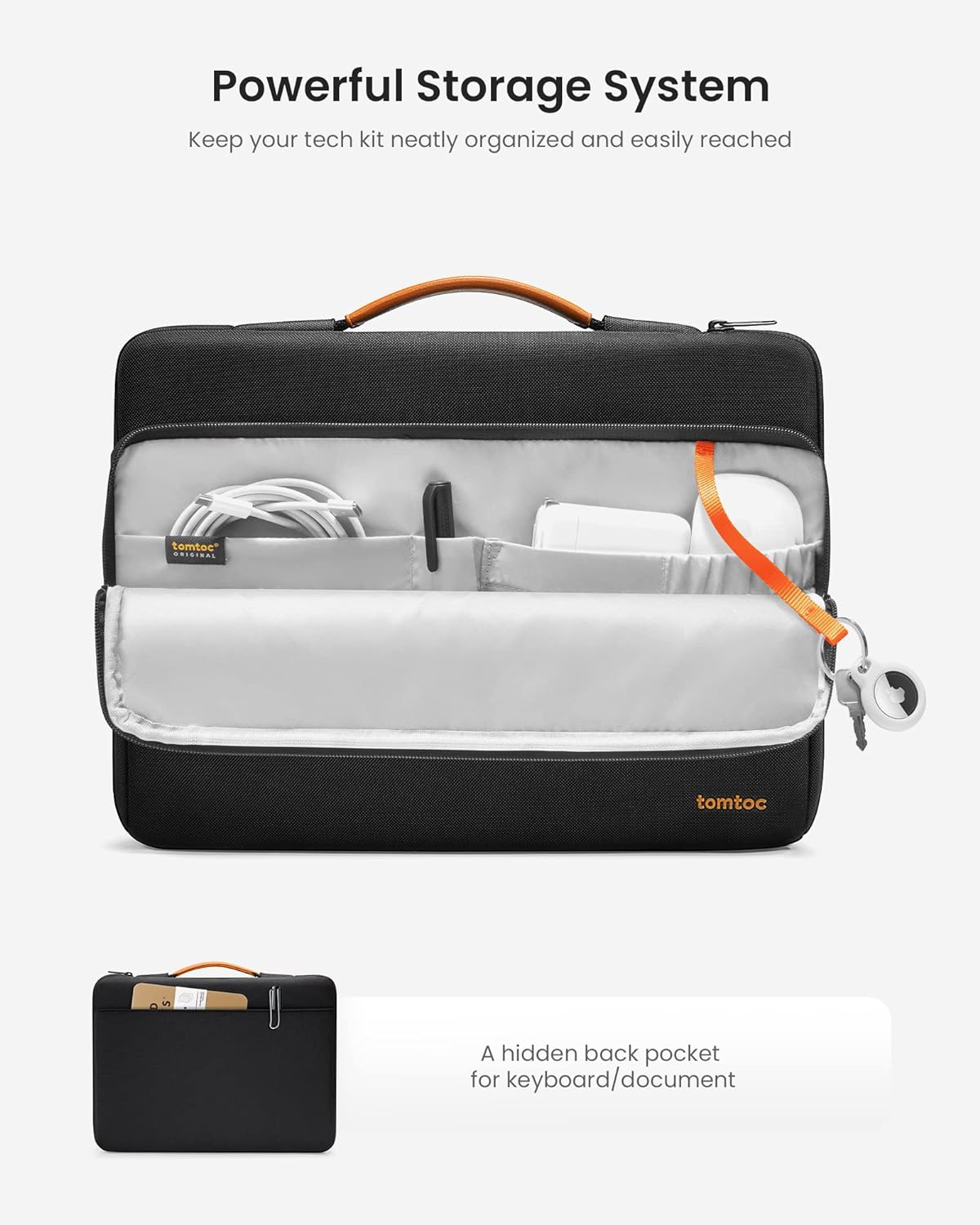tomtoc 360 Protective Laptop Carrying Case for 16-inch New MacBook Pro M4/M3/M2/M1 Pro/Max 2024-2019, Water-Resistant Laptop Bag Sleeve with Accessory Pocket for The New Razer Blade 15 - PuriLite