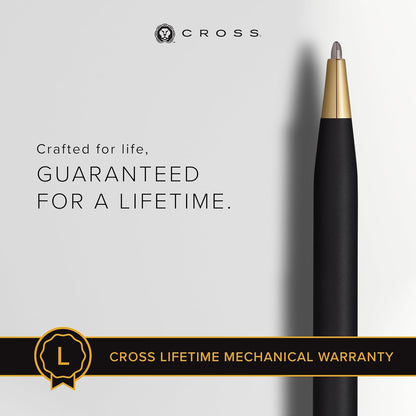 Cross Classic Century Classic Black Ballpoint Pen with 23 Karat Gold Plated Appointments (2502) - PuriLite