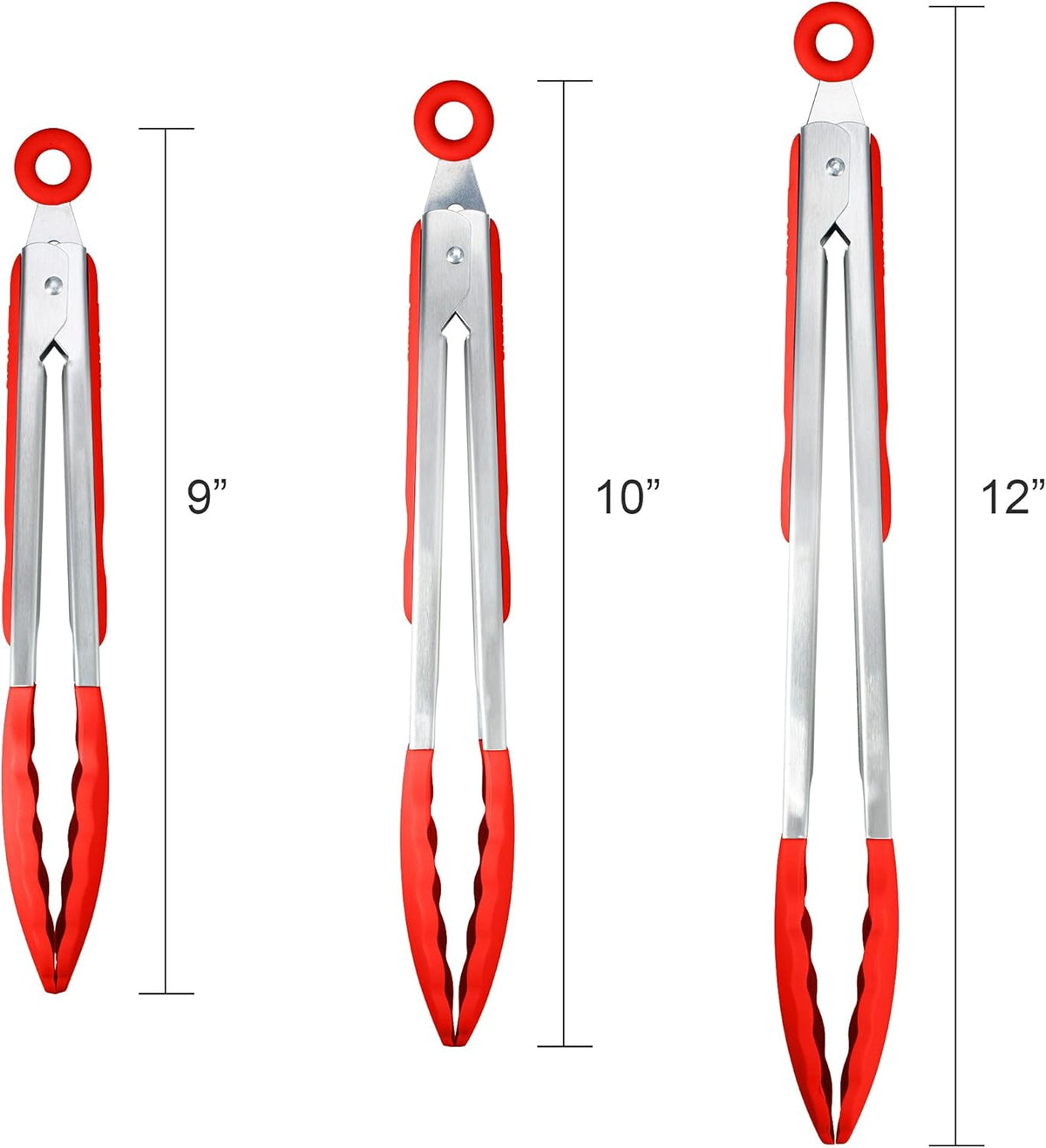 Purilite Select Silicone &amp; Stainless Steel Kitchen Tongs - PuriLite
