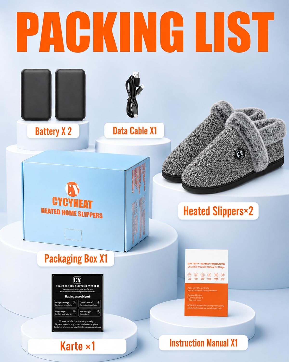 Heated Slippers foraMen & Women, Rechargeable Electric Foot Warmers