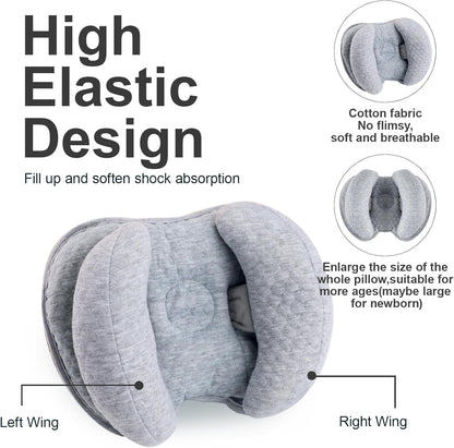 KAKIBLIN 2 in 1 Baby Head Pillow with Banana Neck Pillow for 3 Months to 8 Months Baby Travel Pillow for Stroller or Bed - PuriLite