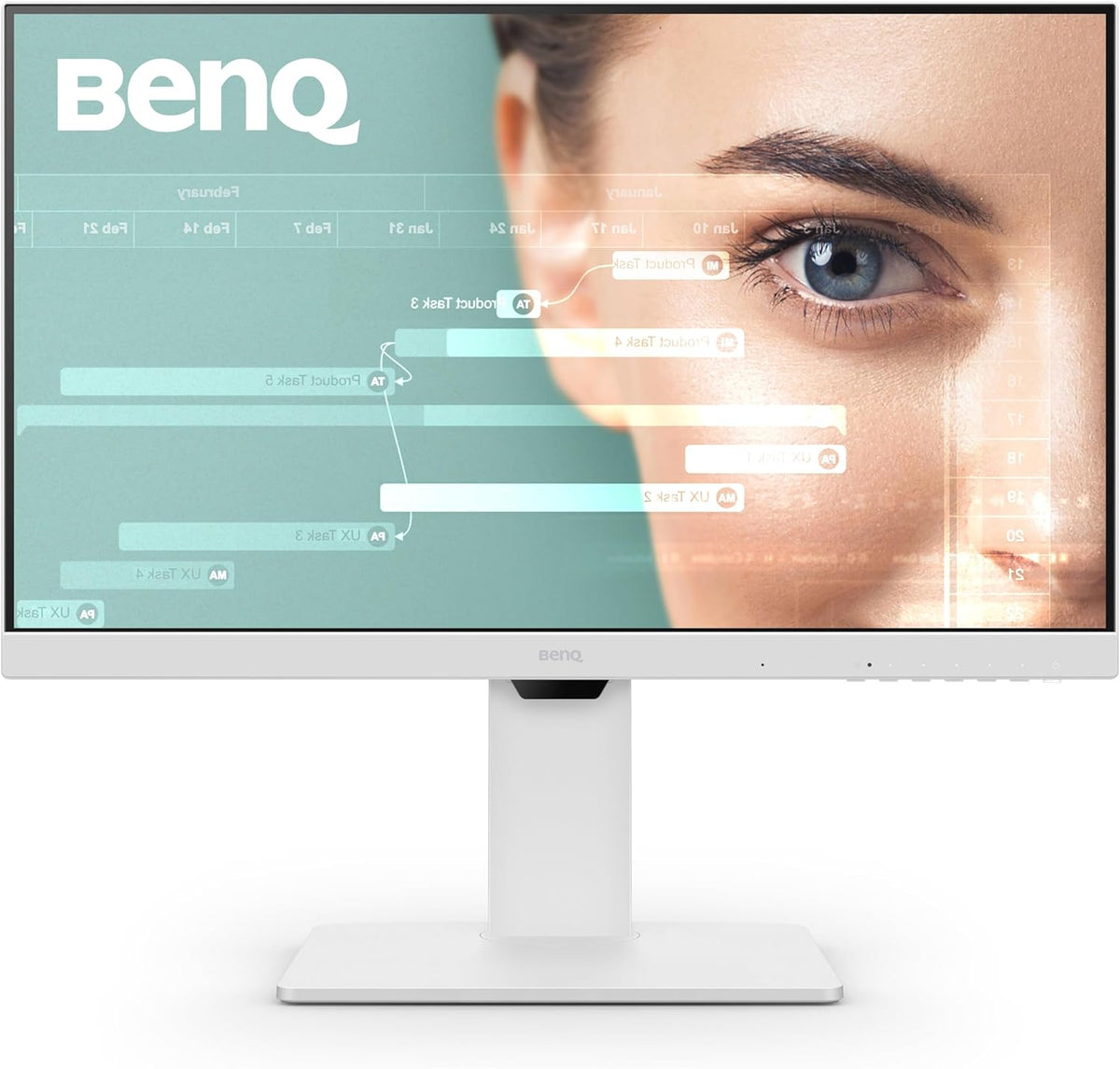 BenQ GW2786TC Office USB hub Monitor 27" 1080p | Coding Mode | IPS | Eye-Care Tech | Adaptive Brightness | Height Adjustable | White Monitor | Noice-Cancelling Mic | Daisy Chain | USB-C - PuriLite