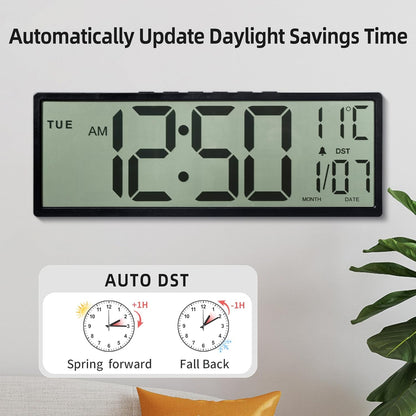 Purilite Select 15.5" Large Digital Wall Clock - PuriLite