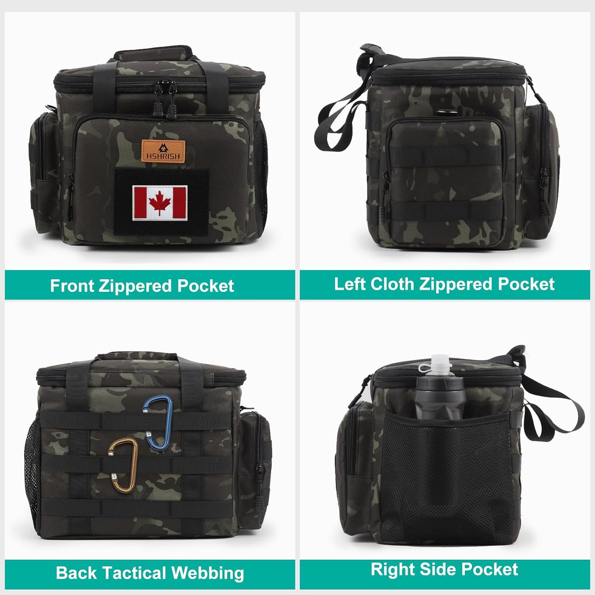 HSHRISH Tactical Large Lunch Bag for Men,Leakproof Insulated Lunch Box, Durable Soft Cooler Bag with Shoulder Strap Lunch Pail for Work Shifts Outdoor - PuriLite