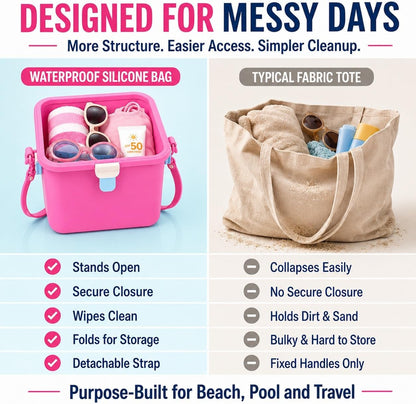 Women's large Jelly Bean Color Silicone Waterproof Beach Tote Bag