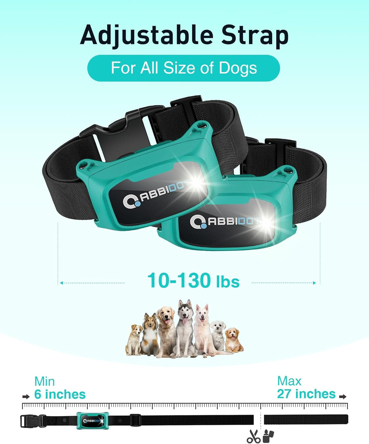 ABBIDOT Shock Collar 2 Dogs - 3300ft Dog Training Collar with Remote, 151 Levels Electric Collar, Safety Lock, Waterproof Rechargeable E Collar for Small Medium Large Dogs (Deep Black, 2 Collars) - PuriLite