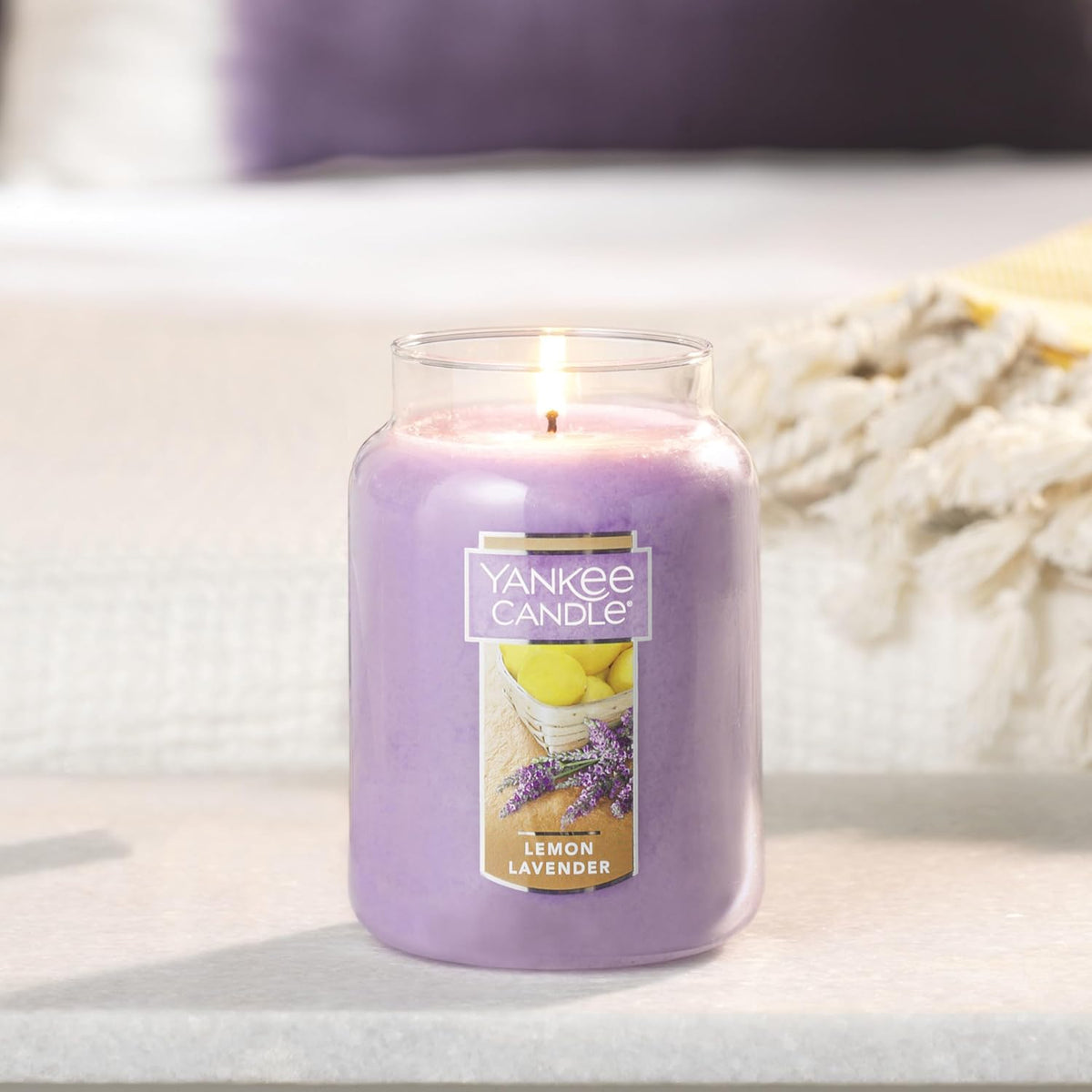 Yankee Candle Scented Candle, Sage & Citrus, Original Large Jar Candle, 110-150 Hours of Burn Time, 22 oz. - PuriLite
