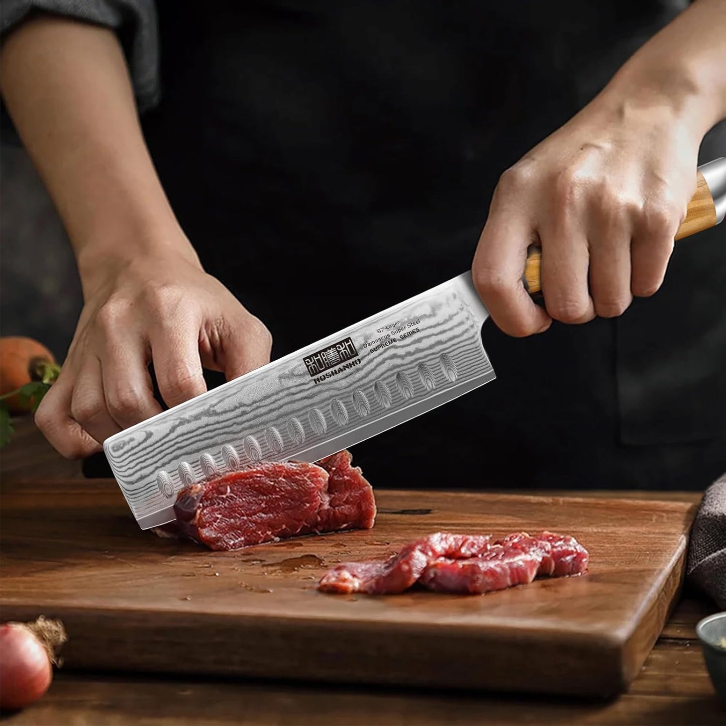 HOSHANHO Damascus Fillet Knife 7 Inch, Professional VG-10 Super Steel Boning Knife, Ultra Sharp Fish Knife with Ergonomic Handle - PuriLite