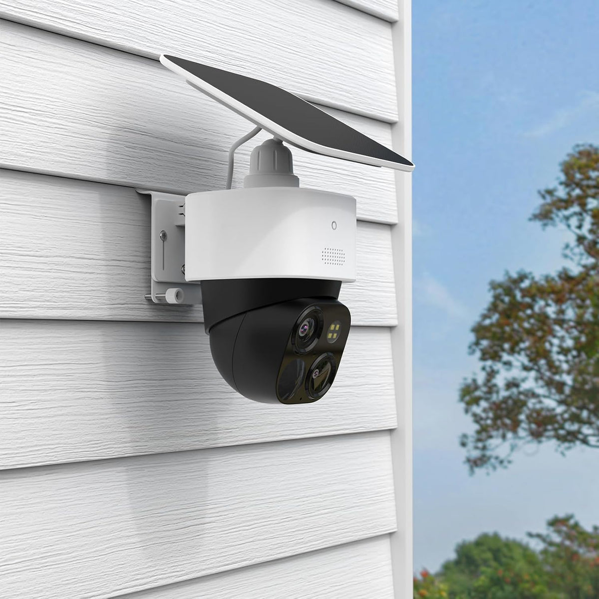 OkeMeeo No-Drill Vinyl Siding Mount for Eufy SoloCam S340, Solocam E30 and 4G LTE Cam S330(White, 1 Pack) - PuriLite