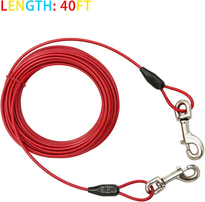 Petest 25ft Reflective Tie-Out Cable for Small Dogs Up to 35 Pounds - PuriLite