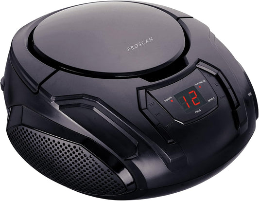 PROSCAN Elite Portable CD Boombox with AM/FM Radio (Black)