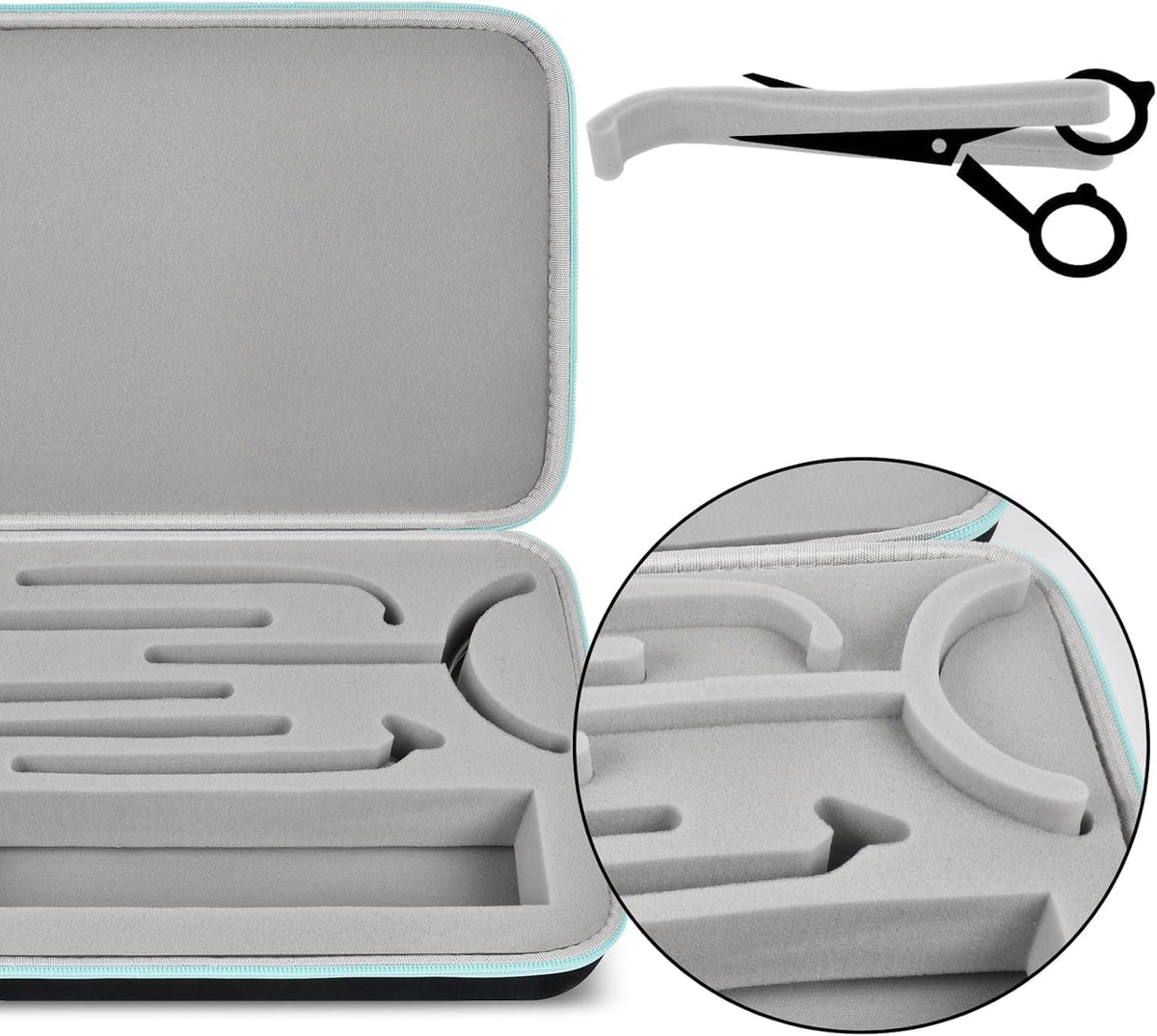 GWCASE for NuDerma High Frequency Wand Case, 6 Wands, Customizable EVA, L Hard EVA Shell, Shock+Splash Proof; 2-layer Cuttable Foam; 360° Zipper +Handle; Skincare Travel, Home Storage,Case Only