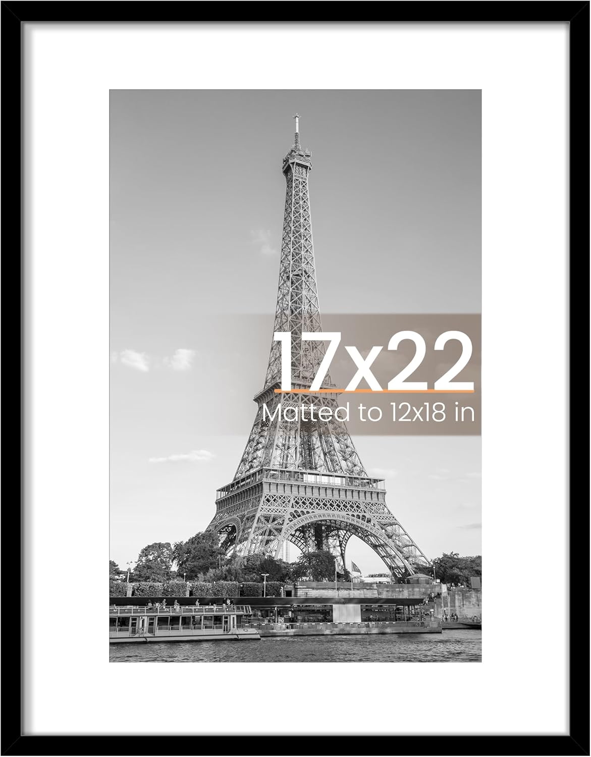 upsimples 11x14 Picture Frame, Display Pictures 8x10 with Mat or 11x14 Without Mat, Wall Hanging Photo Frames, Black - PuriLite