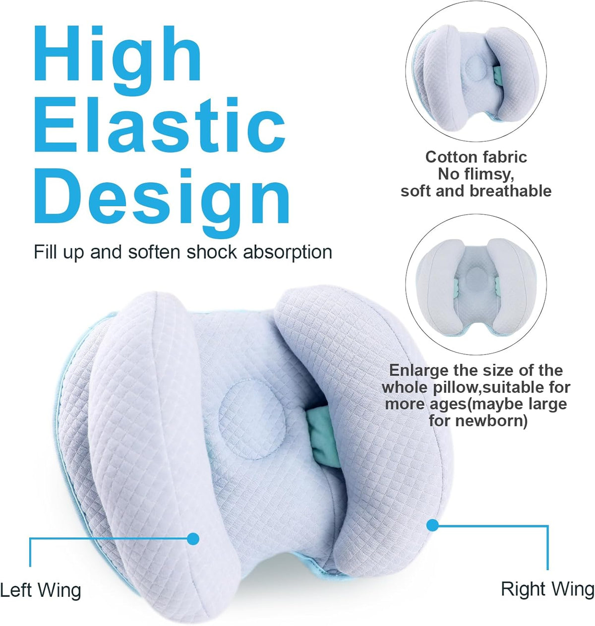 KAKIBLIN 2 in 1 Baby Head Pillow with Banana Neck Pillow for 3 Months to 8 Months Baby Travel Pillow for Stroller or Bed - PuriLite