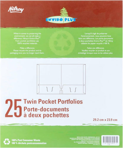 Hilroy Twin Pocket Portfolios, 9.5" x 11.75", 4-Pack, Assorted Colours (06042) - PuriLite