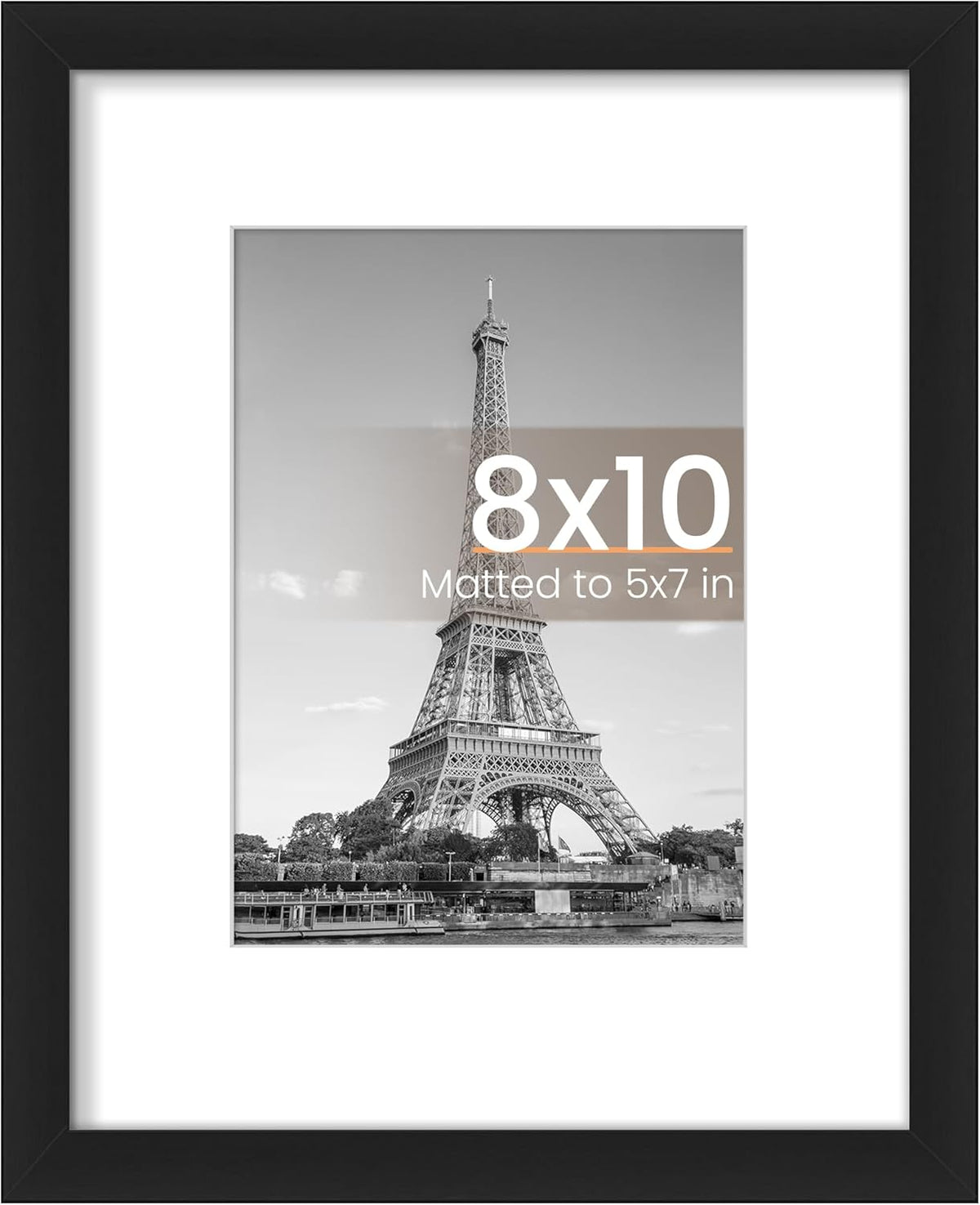 upsimples 11x14 Picture Frame, Display Pictures 8x10 with Mat or 11x14 Without Mat, Wall Hanging Photo Frames, Black - PuriLite
