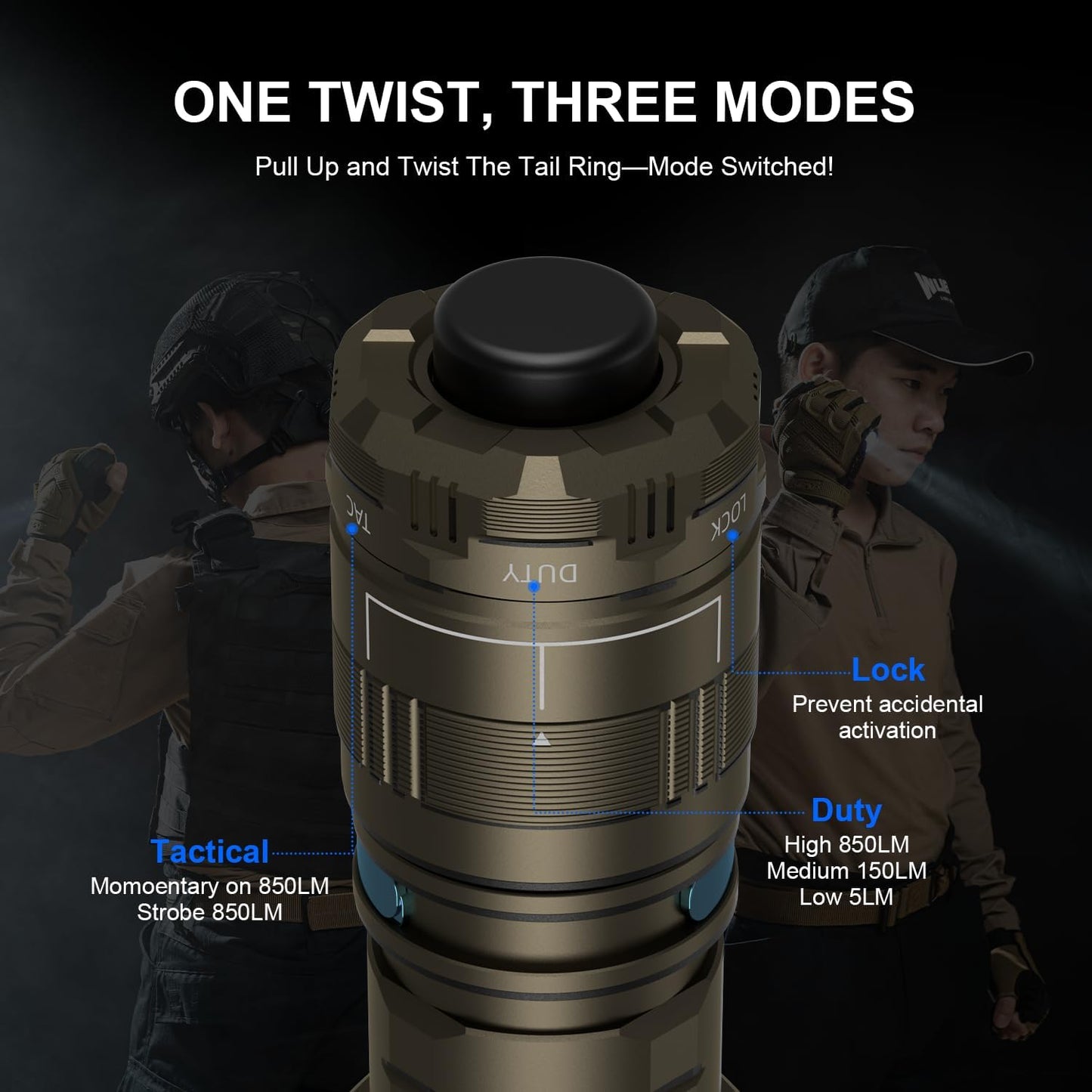 WUBEN T4 Flashlight Rechargeable, Mini Tactical Flashlight Military Grade 401M Long Throw, Small Flashlight with Tactical/Duty/Lock 3 Modes, EDC Flash Light for Police, Emergency and Daily Use - PuriLite