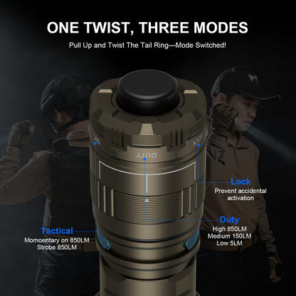 WUBEN T4 Flashlight Rechargeable, Mini Tactical Flashlight Military Grade 401M Long Throw, Small Flashlight with Tactical/Duty/Lock 3 Modes, EDC Flash Light for Police, Emergency and Daily Use - PuriLite