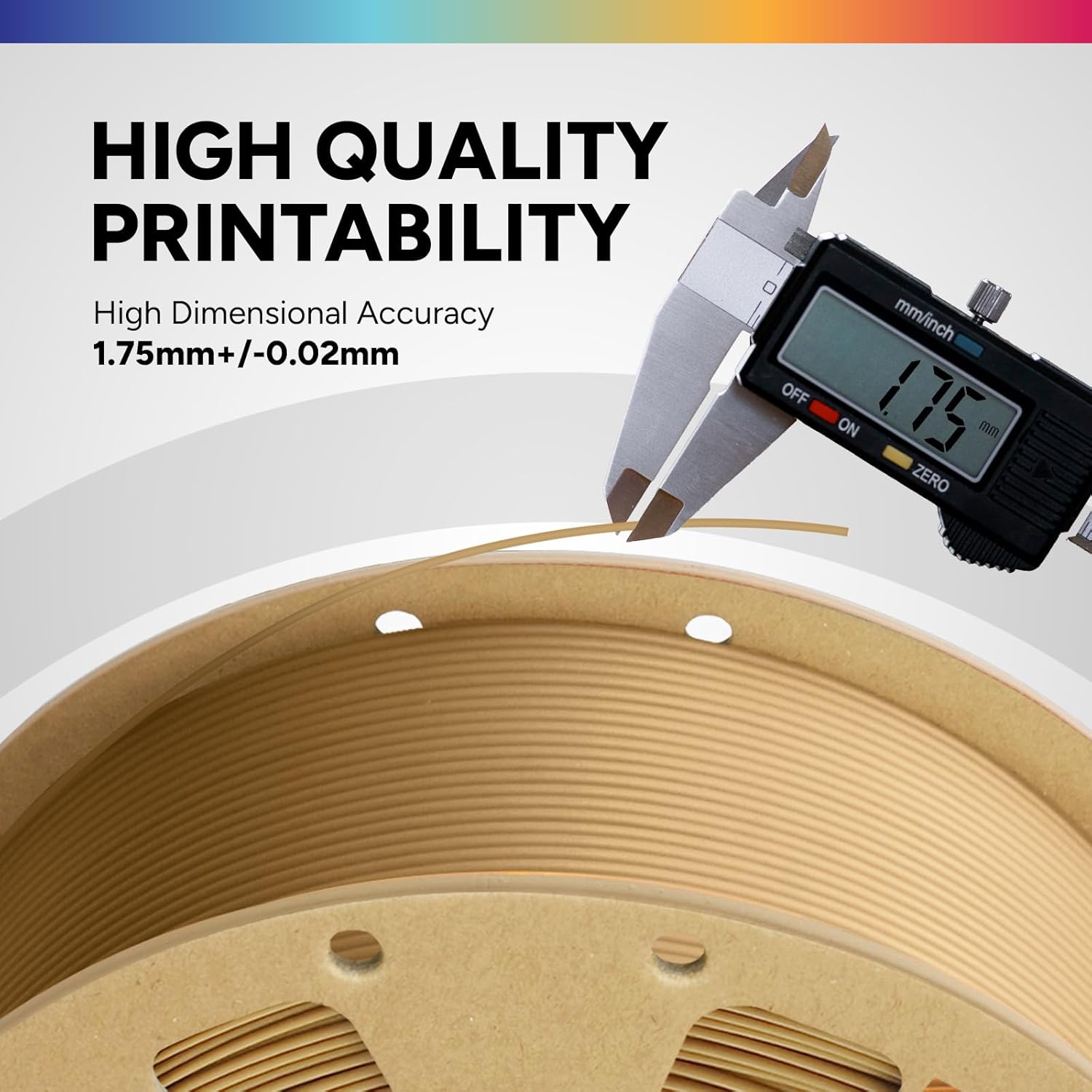 OVERTURE PLA Filament 1.75mm PLA 3D Printer Filament, 1kg Cardboard Spool (2.2lbs), Dimensional Accuracy +/- 0.02mm, Fit Most FDM Printer (Black 1-Pack) - PuriLite