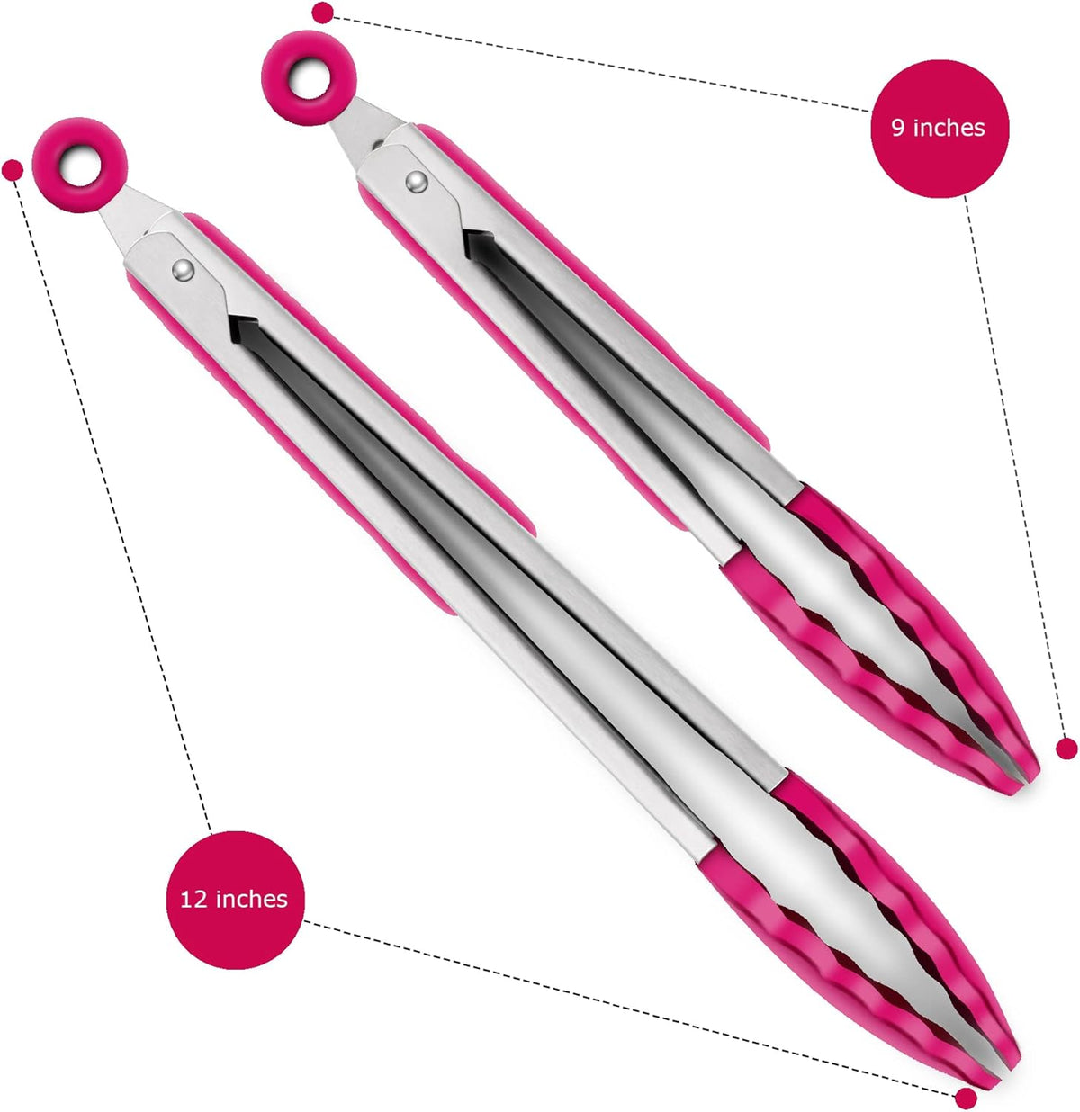 Purilite Select Silicone &amp; Stainless Steel Kitchen Tongs - PuriLite