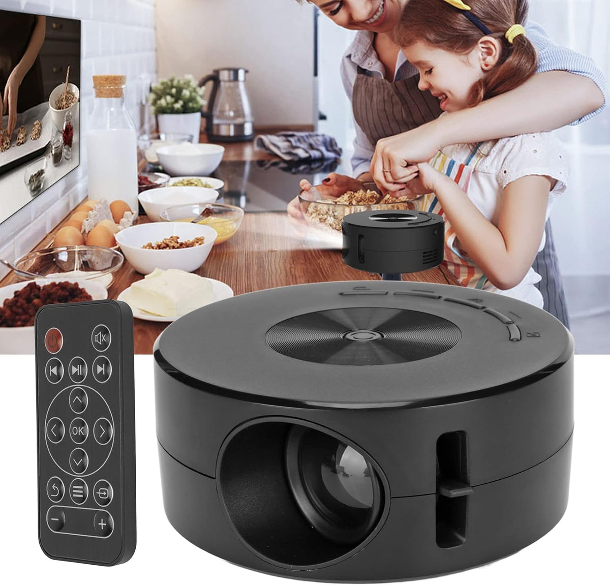 Mini LED Projector for Cellphone, HD Pokect Projector Built in 2W Speaker, Movie Projector Plug and Play for Home Theater/Outdoor Camping(Compatible with iOS Android) - PuriLite