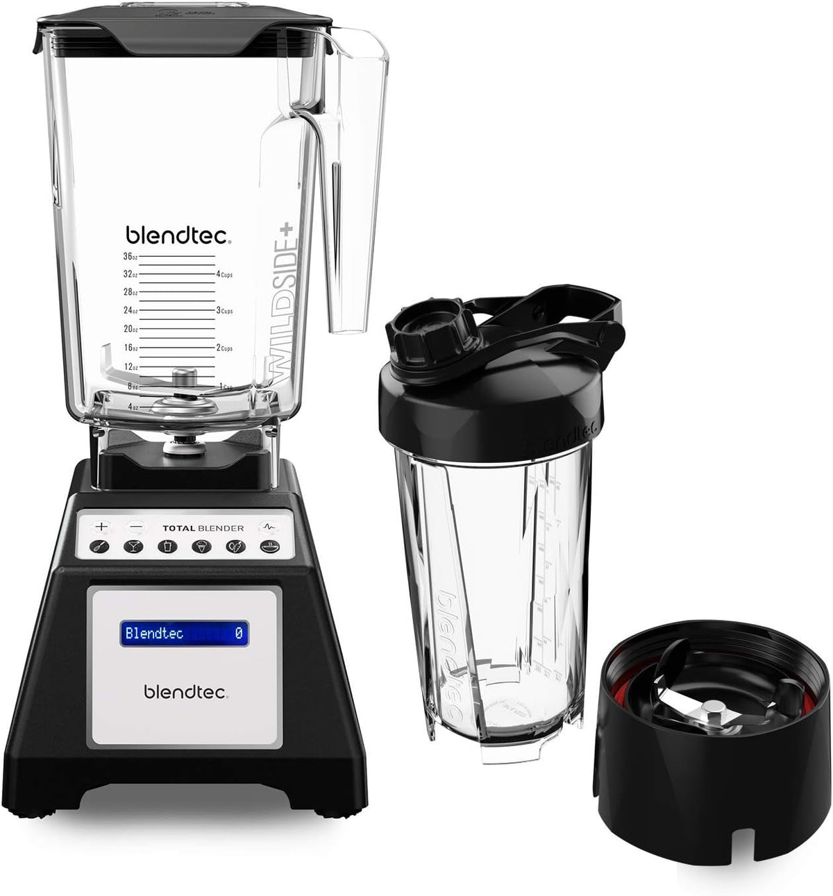 Blendtec Total Classic Original Blender and 75 oz FourSide Blender Jar - Kitchen Blender Bundle - Red - PuriLite