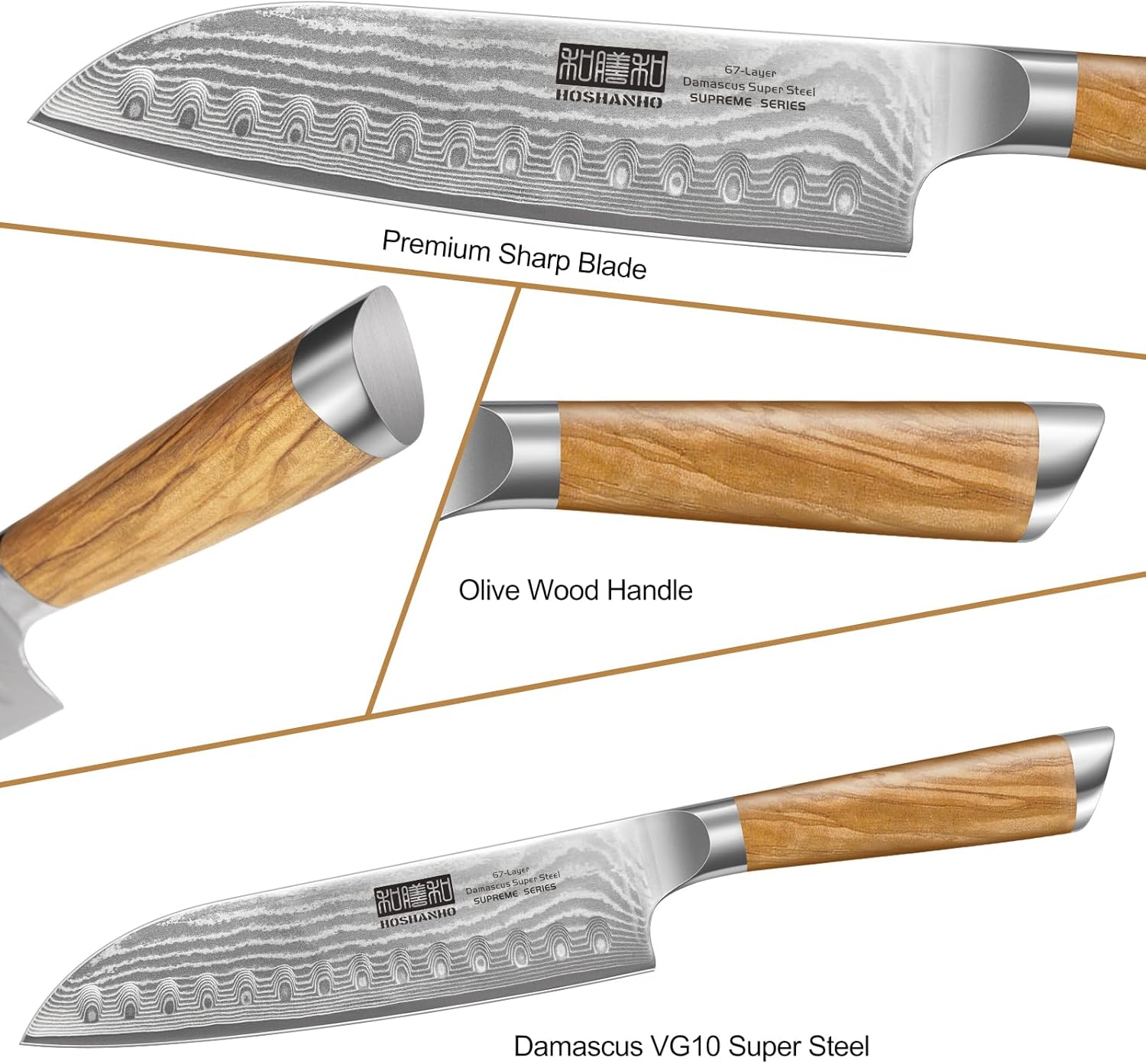 HOSHANHO Damascus Fillet Knife 7 Inch, Professional VG-10 Super Steel Boning Knife, Ultra Sharp Fish Knife with Ergonomic Handle - PuriLite