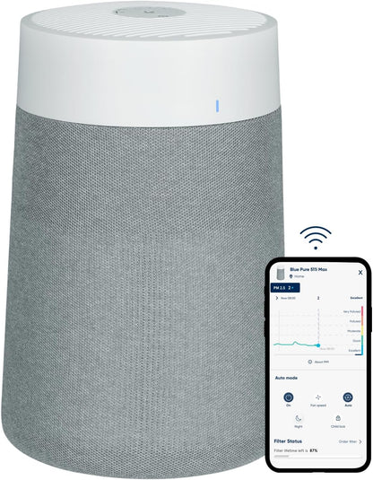 BLUEAIR Air Purifiers for Small Rooms, Bedroom, Home, Cleans 926 sqft in one hour, HEPASilent Air Cleaner for Pets, Allergens, Dust, Mold, Smoke - Blue Pure 511i Max - PuriLite