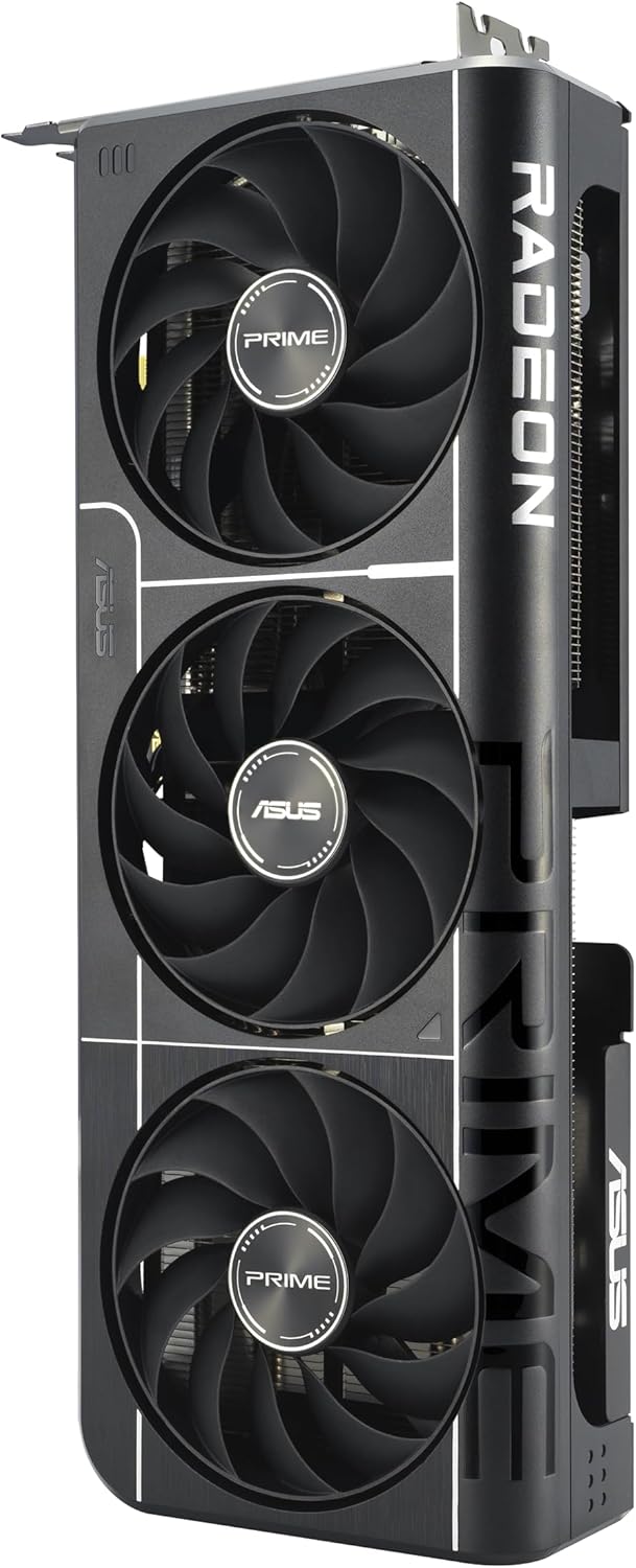ASUS Prime Radeon™ RX 9060 XT 16GB GDDR6 OC Edition Graphics Card (PCIe 5.0, HDMI/DP 2.1, 2.5-Slot Design, axial-tech Fans, Dual Ball Fan Bearings, Dual BIOS, ASUS GPU Guard) - PuriLite