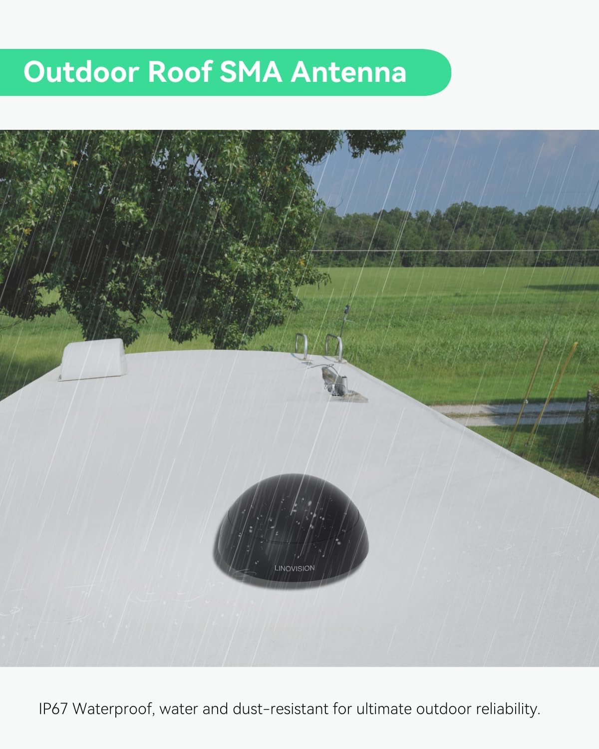 LINOVISION 4G LTE MIMO Combo 5-in-1 Antenna, 2X 4G LTE, 1x GNSS, 2X Wi-Fi, Outdoor Roof SMA Antenna with 10ft Cable, Works with IOT-R32, Inhand IR302, Teltonika RUT241/RUT240/RUT360/RUT956 (PR1KCO28) - PuriLite
