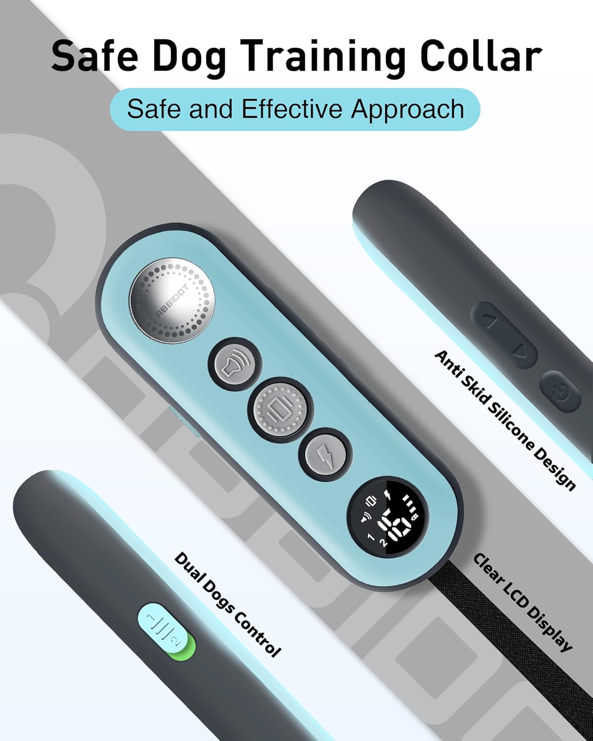 ABBIDOT Shock Collar (8-120 lbs) - Small Size Dog Training Collar with Remote Waterproof Rechargeable Dog Shock Collar with Remote E Collar for Small Medium Large Dogs - PuriLite