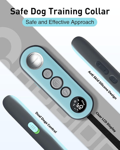 ABBIDOT Shock Collar (8-120 lbs) - Small Size Dog Training Collar with Remote Waterproof Rechargeable Dog Shock Collar with Remote E Collar for Small Medium Large Dogs - PuriLite