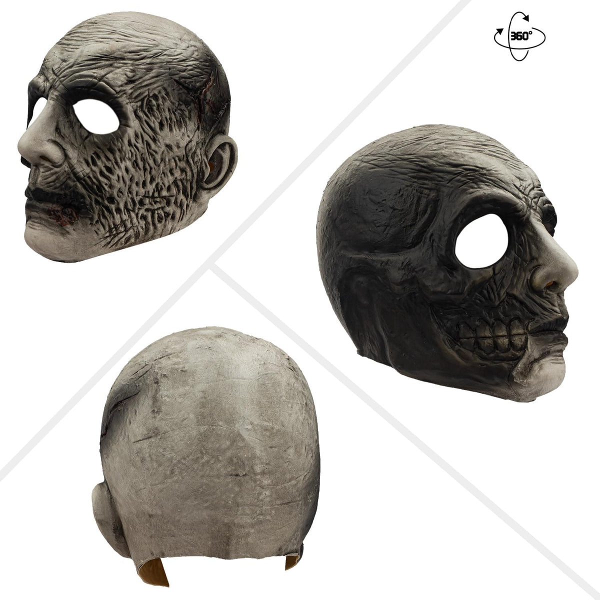 AQKILO Halloween Skull Mask Scary Latex Full Head Realistic Masks Fancy Dress for Halloween Carnival Costume Party - PuriLite
