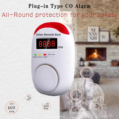 DYWL SECURITY Carbon Monoxide Detectors Portable Carbon Monoxide Detector for Travel Carbon Monoxide Detector Plug in Wall with LED Digital Display Voice Light Plug and Play - 1 Pack - PuriLite