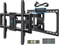 Pipishell Full Motion TV Wall Mount with Power Strip for 42–90 Inch TVs up to 150 lbs, Pre-Assembled TV Mount Has Smooth Swivel, Tilt, Extension, Max VESA 600x400mm, 12“/16”/24” Wood Studs, PILF19 - PuriLite