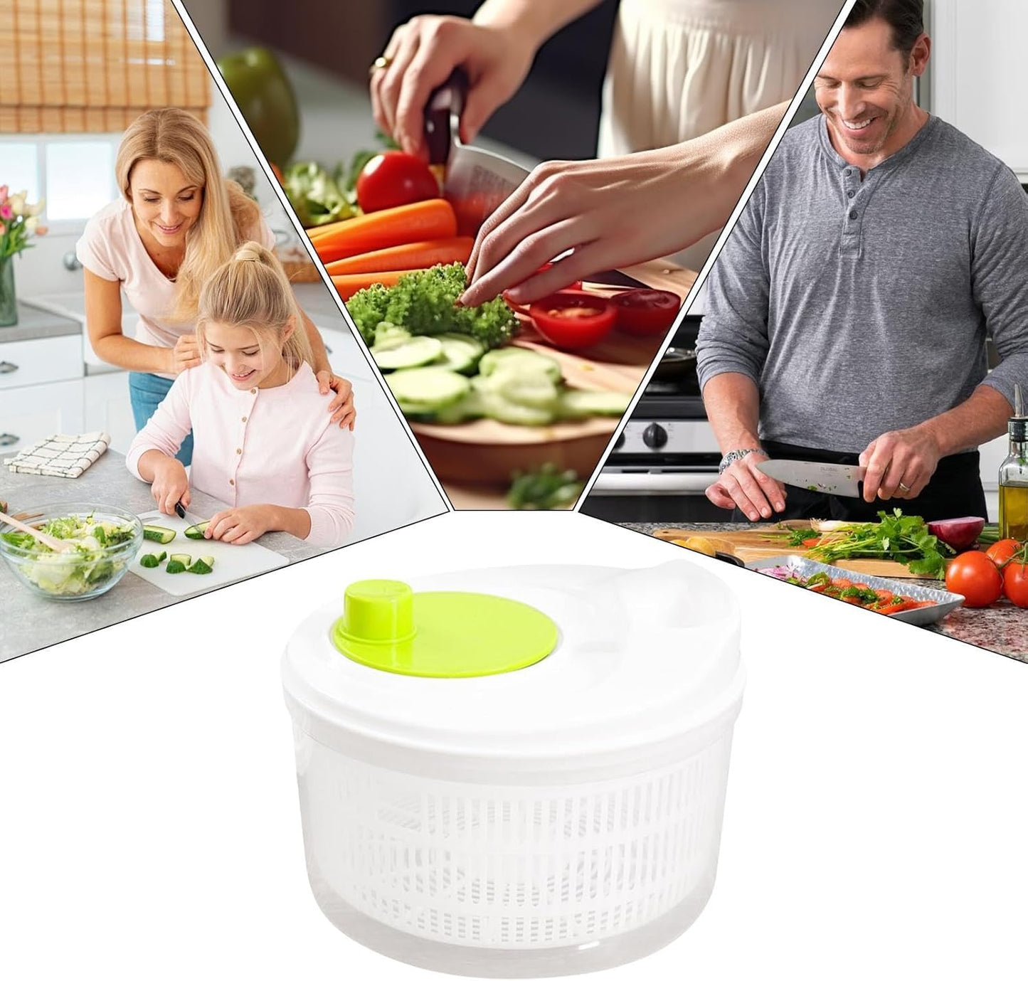 Vegetable Spinner | Fruit Dryer Spinner - Salad Dryer for Washing, Spinner, and Draining Greens, Fruits, and Vegetables - PuriLite