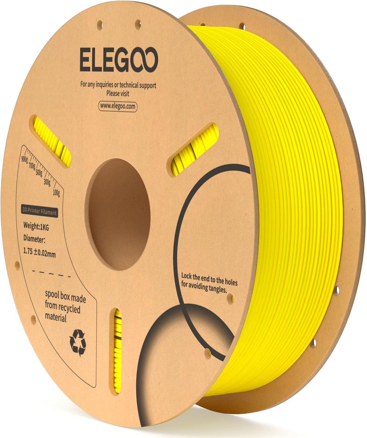 ELEGOO PLA Filament 1.75mm Black 1KG,3D Printer Filament Dimensional Accuracy +/- 0.02mm,1kg Cardboard Spool(2.2lbs) 3D Printing Filament Fits for Most FDM 3D Printers - PuriLite