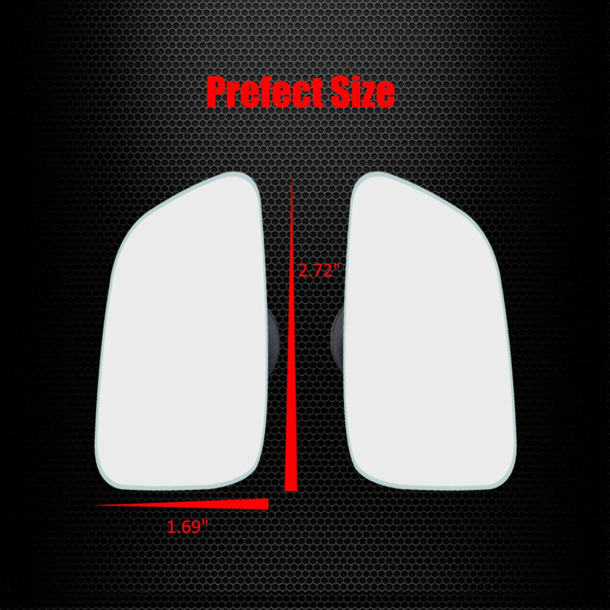Ampper Blind Spot Mirror, 2" Round HD Glass Frameless Convex Rear View Mirror, Pack of 2 - PuriLite