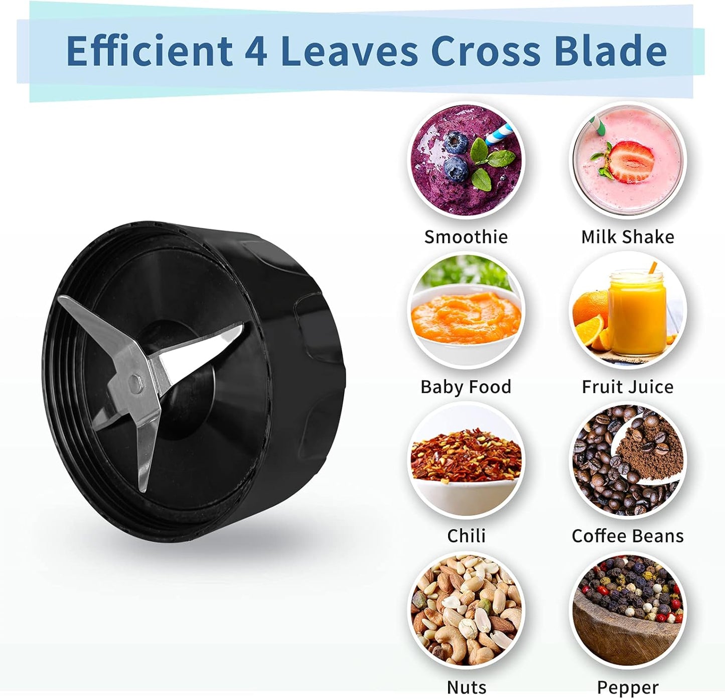 La Reveuse Personal Size Blender 250 Watts Power for Shakes Smoothies Seasonings Sauces with 1 Piece 15 oz Cup,1 Piece 10 oz Mug,BPA Free (Black) - PuriLite