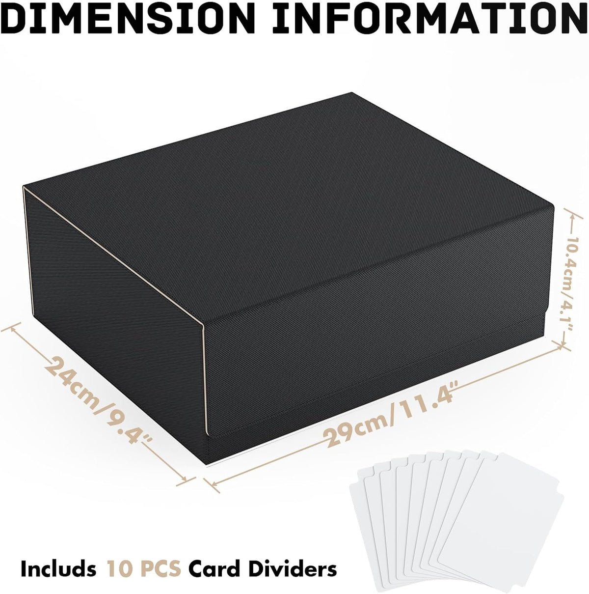 ZLCA Card Storage Box for MTG PTCG, Commander Deck Box Holds 3000+ Cards, Card Storage Case with 4 Stoppers, Card Organizer for TCG Sport Cards (Black) - PuriLite