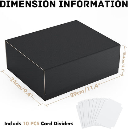 ZLCA Card Storage Box for MTG PTCG, Commander Deck Box Holds 3000+ Cards, Card Storage Case with 4 Stoppers, Card Organizer for TCG Sport Cards (Black) - PuriLite