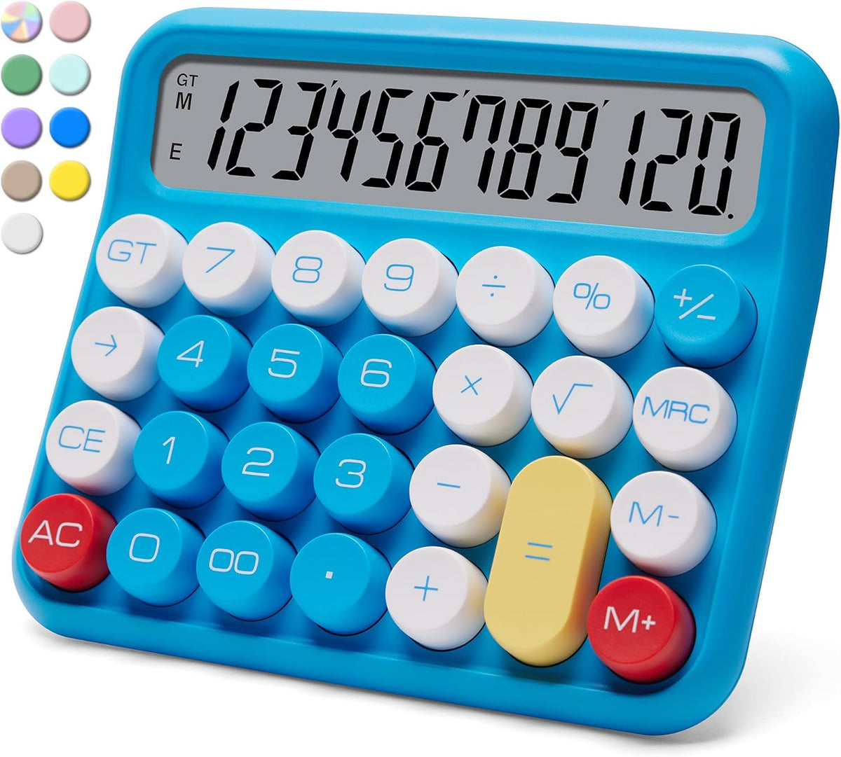VEWINGL Mechanical Switch Calculator, 12 Digit Large LCD Display and Buttons, Great for Everyday Life and Basic Office Work, with Battery - PuriLite