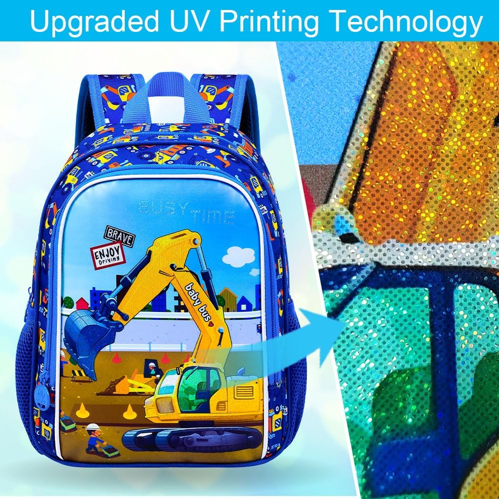 3pcs Backpack for Boys and Girls, 16” Kids Kindergarten Bookbag with Lunch Box, Cute Elementary Backpacks for Boy Girl - PuriLite