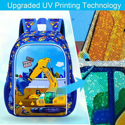 3pcs Backpack for Boys and Girls, 16” Kids Kindergarten Bookbag with Lunch Box, Cute Elementary Backpacks for Boy Girl - PuriLite