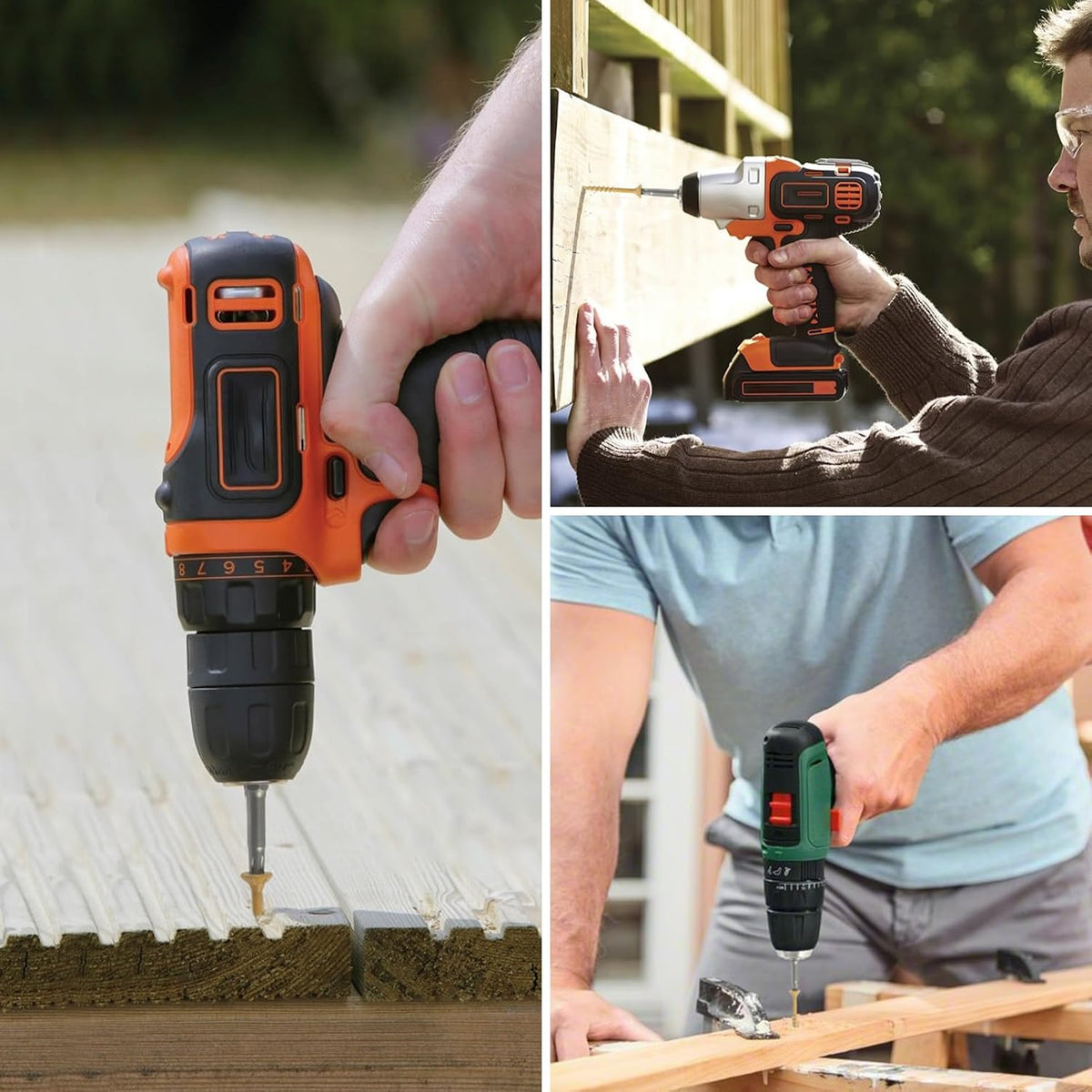 Wood Screws 3 Inch, FIXLINK Deck Screws #10 x 3, 310pcs, Epoxy Coated, T25 Star Bit Above 1500 Hour Salt Spray Coating Outdoor Decking Screws Excellent Rust Resistant for Outdoor Wood Fence - PuriLite
